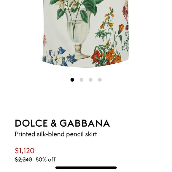 Dolce & Gabbana Printed Silk-Blend Pencil Skirt - Size medium but altered to sma - Picture 3 of 4